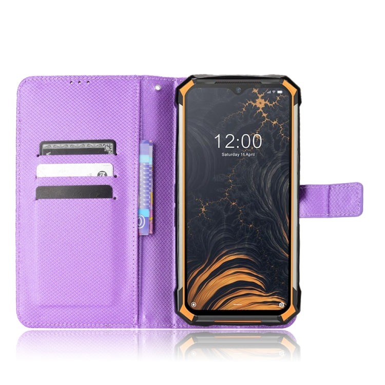 For Doogee S88 Pro / S88 Plus Diamond Texture Leather Phone Case(Purple) - Doogee Cases by buy2fix | Online Shopping UK | buy2fix