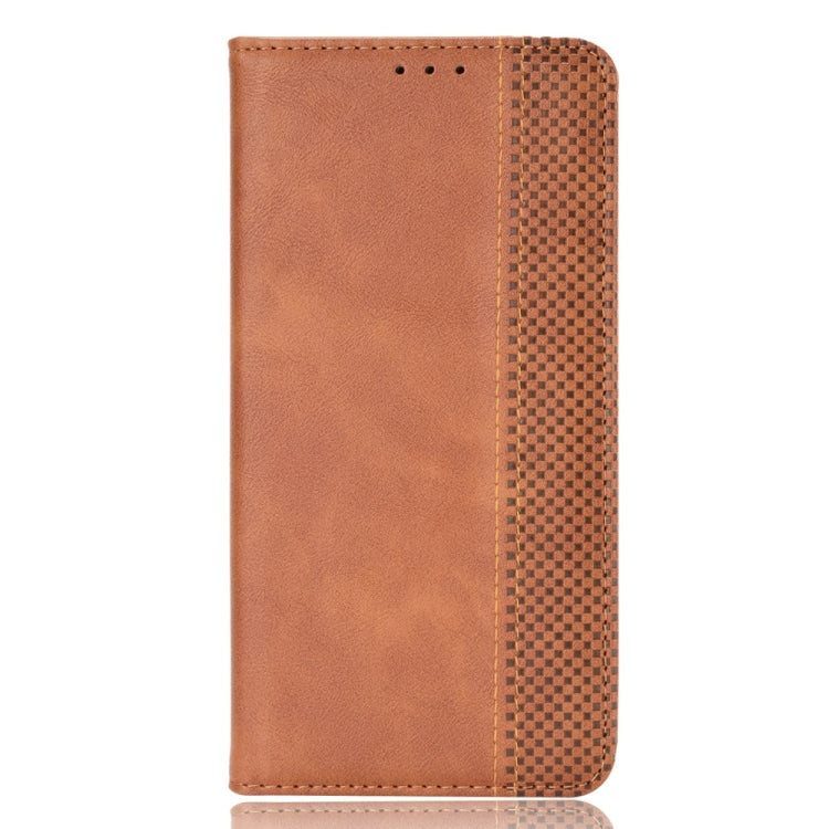 For Ulefone Note 13P Magnetic Buckle Retro Texture Leather Phone Case(Brown) - OPPO Cases by buy2fix | Online Shopping UK | buy2fix