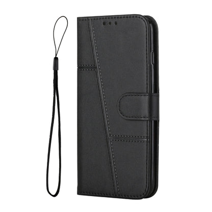 For OPPO Reno7 5G Global & Taiwan Version / Find X5 Lite Stitching Calf Texture Buckle Leather Phone Case(Black) - OPPO Cases by buy2fix | Online Shopping UK | buy2fix