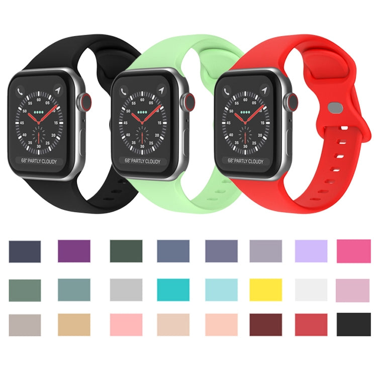 Butterfly Buckle Silicone Watch Band, Size: L For Apple Watch Ultra 49mm&Watch Ultra 2 49mm / Series 9&8&7 45mm / SE 3&SE 2&6&SE&5&4 44mm / 3&2&1 42mm(Purple) - Watch Bands by buy2fix | Online Shopping UK | buy2fix