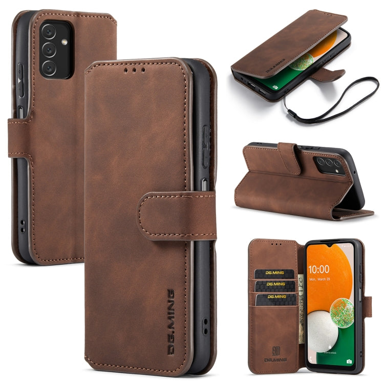 For Samsung Galaxy A13 4G DG.MING Retro Oil Edge Flip Leather Phone Case(Coffee) - Galaxy Phone Cases by DG.MING | Online Shopping UK | buy2fix