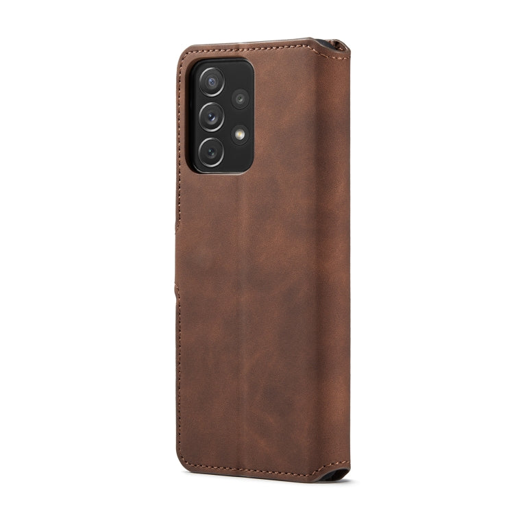 For Samsung Galaxy A73 5G DG.MING Retro Oil Edge Flip Leather Phone Case(Coffee) - Galaxy Phone Cases by DG.MING | Online Shopping UK | buy2fix