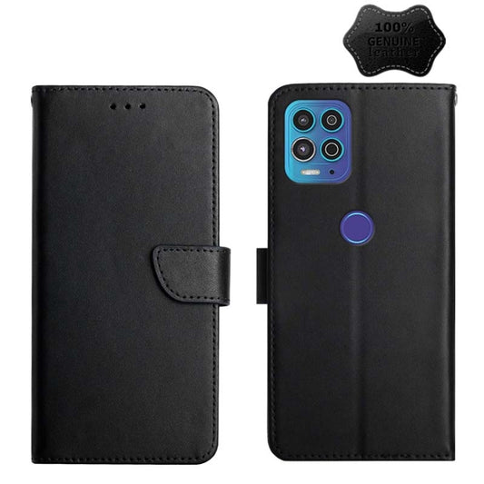 For Motorola Moto G100 Genuine Leather Fingerprint-proof Horizontal Flip Phone Case(Black) - Motorola Cases by buy2fix | Online Shopping UK | buy2fix