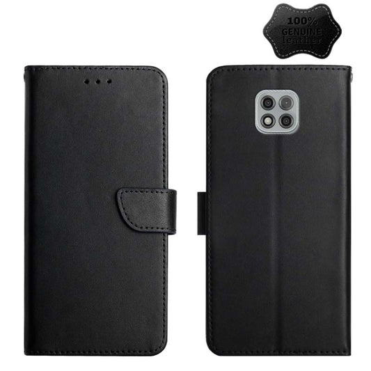 For Motorola Moto G Power 2021 Genuine Leather Fingerprint-proof Horizontal Flip Phone Case(Black) - Motorola Cases by buy2fix | Online Shopping UK | buy2fix