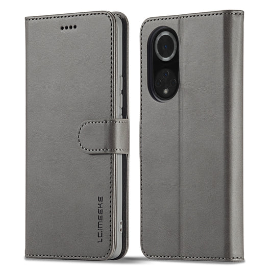 For Honor 50 / nova 9 LC.IMEEKE Calf Texture Leather Phone Case(Grey) - Honor Cases by LC.IMEEKE | Online Shopping UK | buy2fix