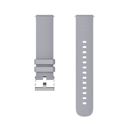 22mm Pockmarked Silver Buckle Silicone Watch Band for Huawei Watch / Samsung Galaxy Watch(Grey) - Watch Bands by buy2fix | Online Shopping UK | buy2fix