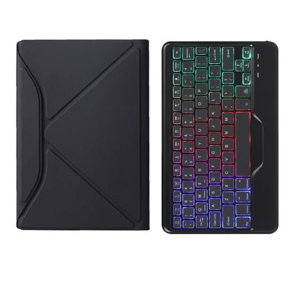 BM20S Backlight Diamond Texture Bluetooth Keyboard Leather Case with Triangle Back Support For Lenovo M10 Plus 10.3 inch TB-X606 / TB-X606F(Black + Black) - Lenovo Keyboard by buy2fix | Online Shopping UK | buy2fix