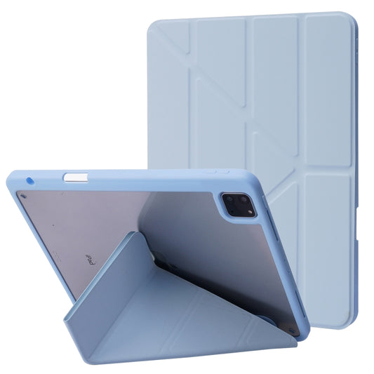 For iPad Air 13 2024 / iPad Pro 12.9 2022 / 2021 / 2020 / 2018 Deformation Transparent Acrylic Leather Tablet Case(Light Blue) - iPad Pro 12.9 (2022/2021) Cases by buy2fix | Online Shopping UK | buy2fix