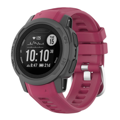 For Garmin Instinct 2S Silicone Watch Band(Wine Red) - Watch Bands by buy2fix | Online Shopping UK | buy2fix