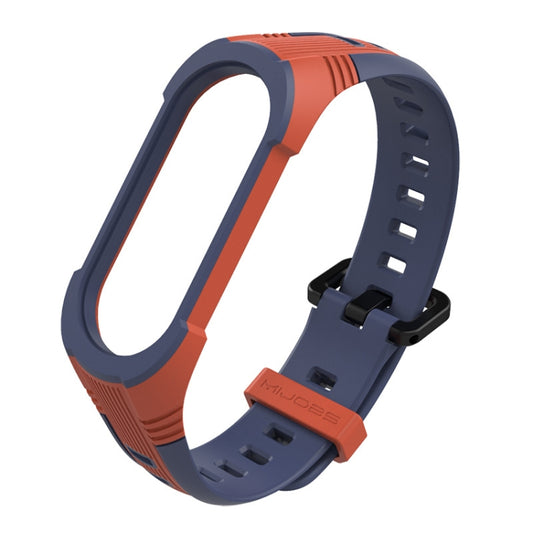 For Xiaomi Mi Band 5 / 6 / 7 Mijobs Two-color Silicone Watch Band(Orange+Blue) - Watch Bands by MIJOBS | Online Shopping UK | buy2fix