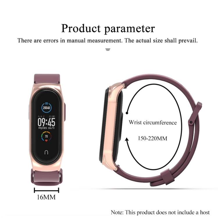 For Xiaomi Mi Band 3/4/5/6 Mijobs CS Silicone Waterproof Watch Band(Black+Silver) - Watch Bands by MIJOBS | Online Shopping UK | buy2fix