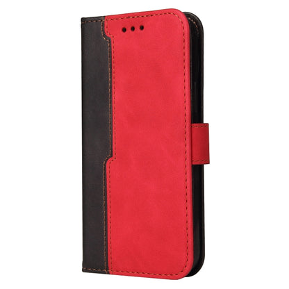 For OPPO Find X5 Lite / Reno7 5G Global Stitching-Color Flip Leather Phone Case(Red) - OPPO Cases by buy2fix | Online Shopping UK | buy2fix