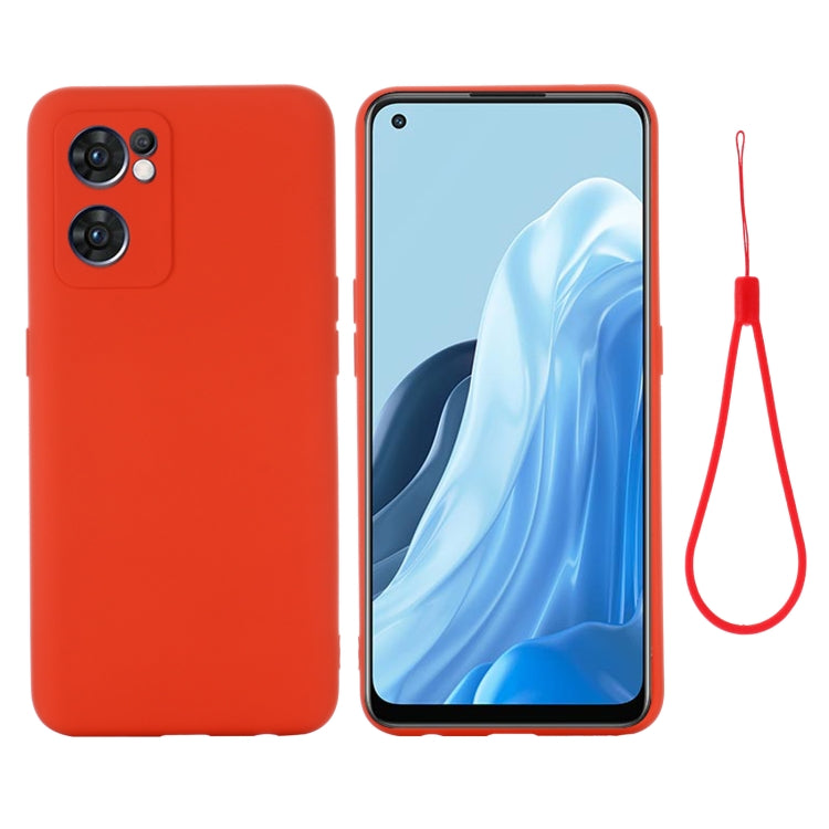 For OPPO Reno7 5G Global / Find X5 Lite Pure Color Liquid Silicone Shockproof Full Coverage Phone Case(Red) - OPPO Cases by buy2fix | Online Shopping UK | buy2fix