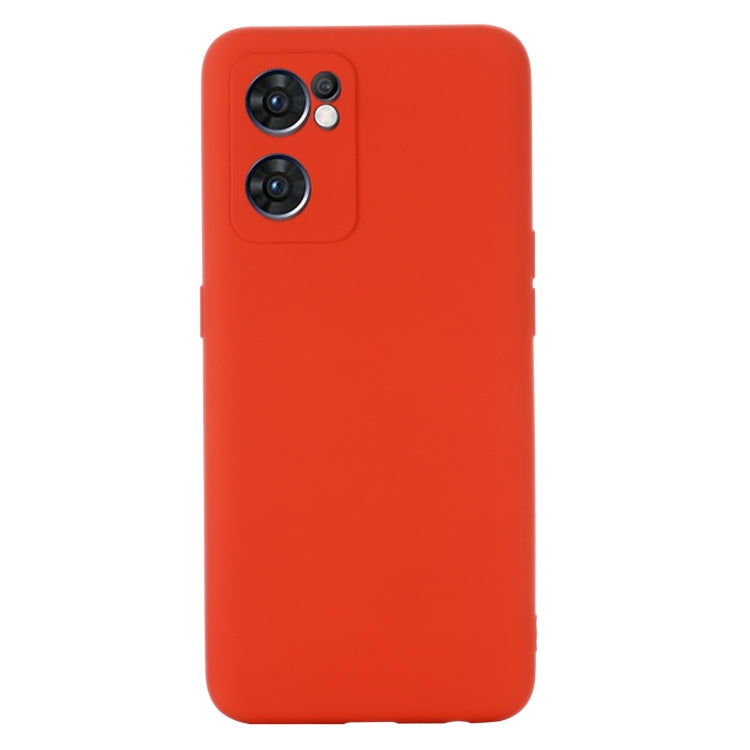 For OPPO Reno7 5G Global / Find X5 Lite Pure Color Liquid Silicone Shockproof Full Coverage Phone Case(Red) - OPPO Cases by buy2fix | Online Shopping UK | buy2fix