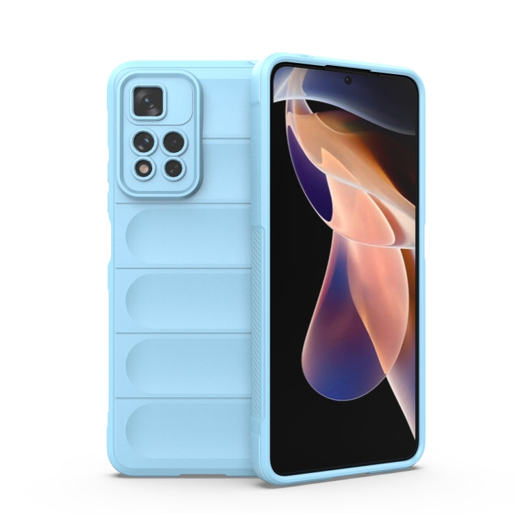 For Xiaomi Redmi Note 11 Pro 5G Chinese Magic Shield TPU + Flannel Phone Case(Light Blue) - Xiaomi Cases by buy2fix | Online Shopping UK | buy2fix