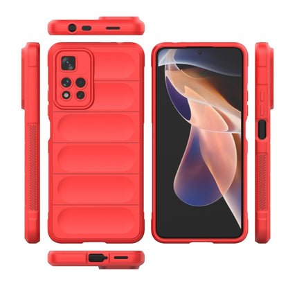 For Xiaomi Redmi Note 11 Pro 5G Chinese Magic Shield TPU + Flannel Phone Case(Wine Red) - Xiaomi Cases by buy2fix | Online Shopping UK | buy2fix