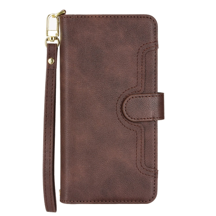 For Doogee S88 Pro / S88 Plus Litchi Texture Zipper Leather Phone Case(Brown) - Doogee Cases by buy2fix | Online Shopping UK | buy2fix