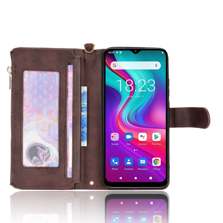 For Doogee X96 Pro Litchi Texture Zipper Leather Phone Case(Brown) - Doogee Cases by buy2fix | Online Shopping UK | buy2fix