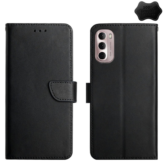 For Motorola Moto G Stylus 5G 2022 Genuine Leather Fingerprint-proof Horizontal Flip Phone Case(Black) - Motorola Cases by buy2fix | Online Shopping UK | buy2fix