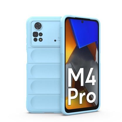 For Xiaomi Poco M4 Pro 4G Magic Shield TPU + Flannel Phone Case(Light Blue) - Xiaomi Cases by buy2fix | Online Shopping UK | buy2fix