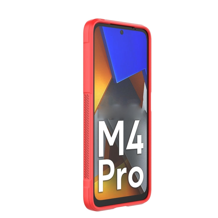 For Xiaomi Poco M4 Pro 4G Magic Shield TPU + Flannel Phone Case(Red) - Xiaomi Cases by buy2fix | Online Shopping UK | buy2fix