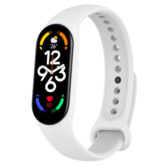 For Xiaomi Mi Band 7 / 7NFC / 6 / 6 NFC / 5 / 5 NFC / Amazfit Band 5 Official Silicone Watch Band(White) - Watch Bands by buy2fix | Online Shopping UK | buy2fix