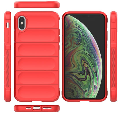 For iPhone XS Max Magic Shield TPU + Flannel Phone Case(Wine Red) - More iPhone Cases by buy2fix | Online Shopping UK | buy2fix