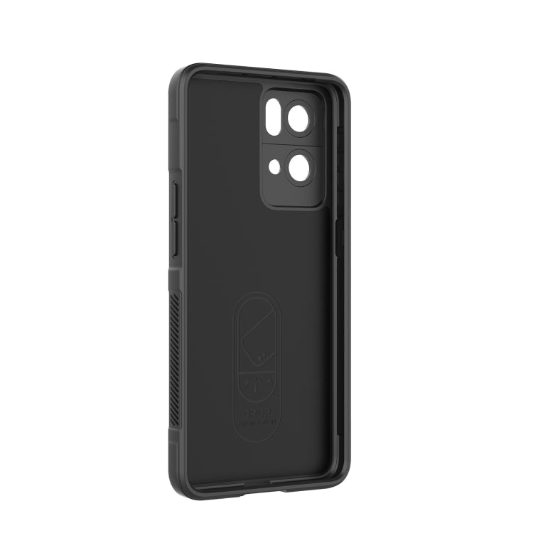 For OPPO Reno7 Pro 5G Magic Shield TPU + Flannel Phone Case(Red) - OPPO Cases by buy2fix | Online Shopping UK | buy2fix