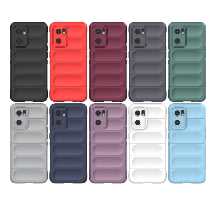 For OPPO Reno7 5G Global / Find X5 Lite Magic Shield TPU + Flannel Phone Case(Dark Grey) - OPPO Cases by buy2fix | Online Shopping UK | buy2fix