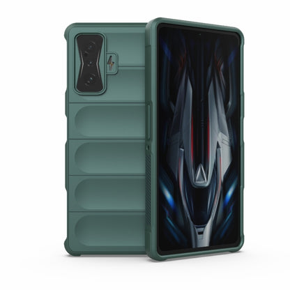 For Xiaomi Redmi K50 Gaming Magic Shield TPU + Flannel Phone Case(Dark Green) - Xiaomi Cases by buy2fix | Online Shopping UK | buy2fix