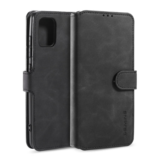 For Galaxy A51 DG.MING Retro Oil Side Horizontal Flip Case with Holder & Card Slots & Wallet(Black) - Galaxy Phone Cases by DG.MING | Online Shopping UK | buy2fix