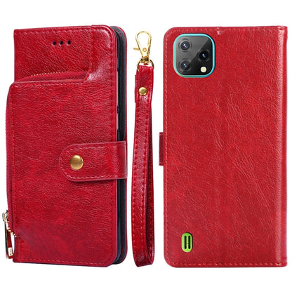 For Blackview A55 Zipper Bag Leather Phone Case(Red) - More Brand by buy2fix | Online Shopping UK | buy2fix