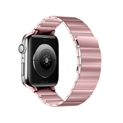 Magnetic Steel Watch Band For Apple Watch Ultra 49mm&Watch Ultra 2 49mm / Series 9&8&7 45mm / SE 3&SE 2&6&SE&5&4 44mm / 3&2&1 42mm(Rose Pink) - Watch Bands by buy2fix | Online Shopping UK | buy2fix