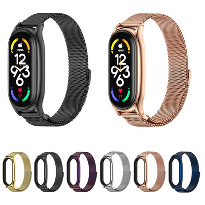 For Xiaomi Mi Band 7 / 7 NFC MIJOBS Milan Magnetic Plus Stainless Steel Watch Band(Rose Gold) - Watch Bands by MIJOBS | Online Shopping UK | buy2fix