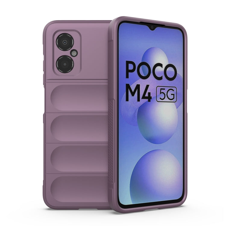 For Xiaomi Poco M4 5G Magic Shield TPU + Flannel Phone Case(Purple) - Xiaomi Cases by buy2fix | Online Shopping UK | buy2fix