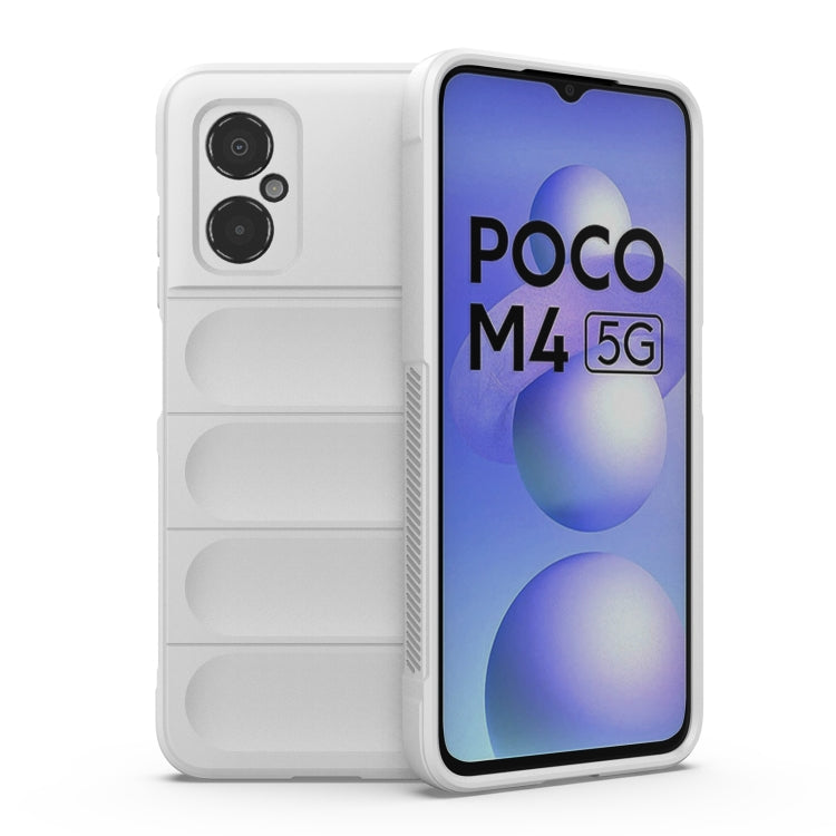 For Xiaomi Poco M4 5G Magic Shield TPU + Flannel Phone Case(White) - Xiaomi Cases by buy2fix | Online Shopping UK | buy2fix