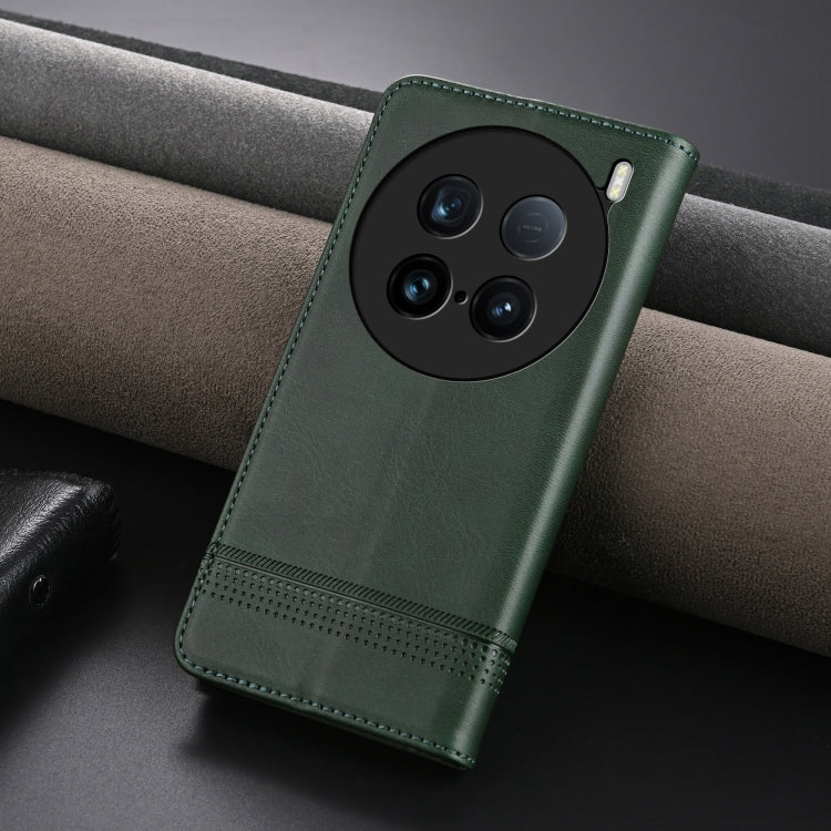 For vivo X100 Ultra AZNS Magnetic Calf Texture Leather Phone Case(Dark Green) - vivo Cases by AZNS | Online Shopping UK | buy2fix