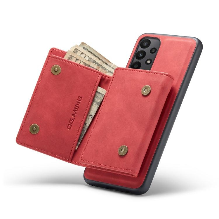 For Samsung Galaxy A23 5G DG.MING M1 Series 3-Fold Multi Card Wallet Phone Case(Red) - Galaxy Phone Cases by DG.MING | Online Shopping UK | buy2fix