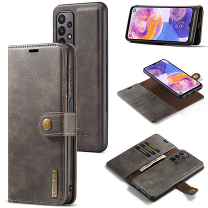 For Samsung Galaxy A23 5G DG.MING Crazy Horse Texture Detachable Magnetic Leather Phone Case(Grey) - Galaxy Phone Cases by DG.MING | Online Shopping UK | buy2fix