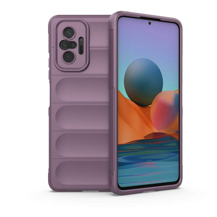 For Xiaomi Redmi Note 10 Pro 4G Magic Shield TPU + Flannel Phone Case(Purple) - Xiaomi Cases by buy2fix | Online Shopping UK | buy2fix