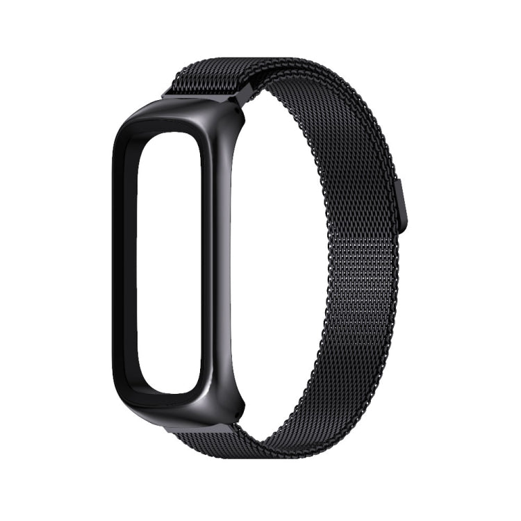 For Samsung Galaxy Fit 2 MIJOBS Milan Magnetic Stainless Steel Watch Band(Black) - Watch Bands by MIJOBS | Online Shopping UK | buy2fix