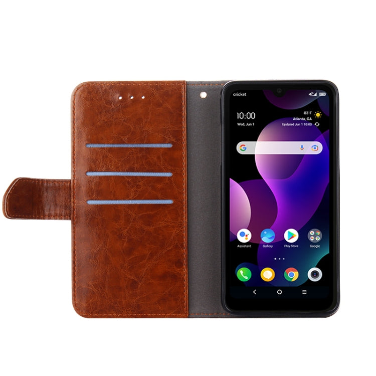 For Doogee X96 Pro Geometric Stitching Horizontal Flip Leather Phone Case(Light Brown) - Doogee Cases by buy2fix | Online Shopping UK | buy2fix