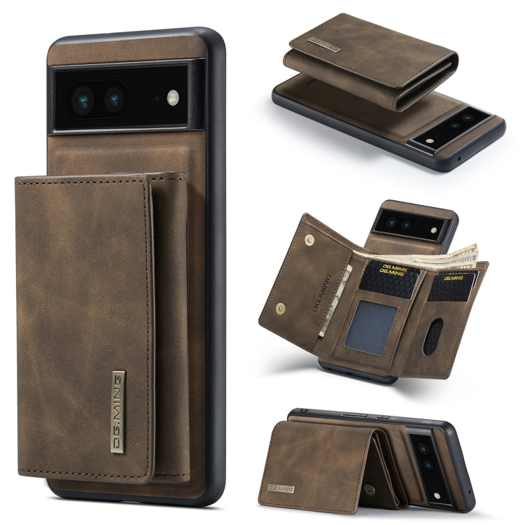 For Google Pixel 6A DG.MING M1 Series 3-Fold Multi Card Wallet + Magnetic Phone Case(Coffee) - Google Cases by DG.MING | Online Shopping UK | buy2fix