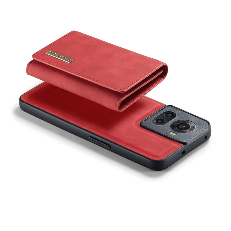 For OnePlus Ace/10R DG.MING M1 Series 3-Fold Multi Card Wallet + Magnetic Phone Case(Red) - OnePlus Cases by DG.MING | Online Shopping UK | buy2fix