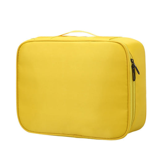 Multifunctional Thickened Large-capacity Document Storage Bag, Specification:Three Layers with Card Slot(Gold Yellow) - Digital Storage Bag by buy2fix | Online Shopping UK | buy2fix