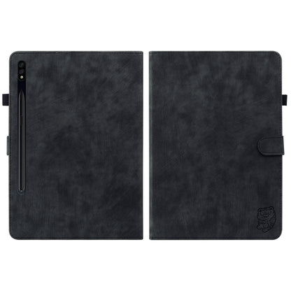 For Samsung Galaxy Tab S9 Tiger Pattern Flip Leather Tablet Case(Black) - Galaxy Tab S9 Cases by buy2fix | Online Shopping UK | buy2fix