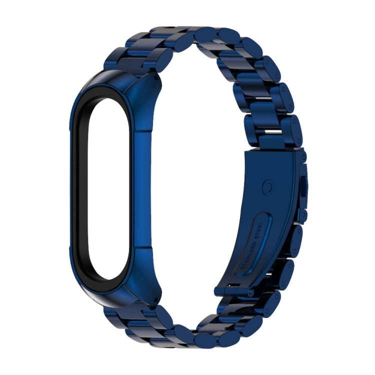 For Xiaomi Mi Band 6 / 6 NFC MIJOBS TF2 Tri-Bead Stainless Steel Watch Band(Blue) - Watch Bands by MIJOBS | Online Shopping UK | buy2fix