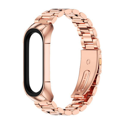 For Xiaomi Mi Band 6 / 6 NFC MIJOBS TF2 Tri-Bead Stainless Steel Watch Band(Rose Gold) - Watch Bands by MIJOBS | Online Shopping UK | buy2fix