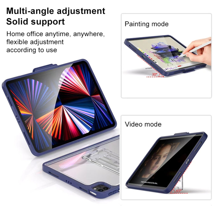 Mutural Transparent Holder Tablet Case For iPad 10.2 2021 / 2020 / 2019 / 10.5(Navy Blue) - iPad 10.2 Cases by Mutural | Online Shopping UK | buy2fix