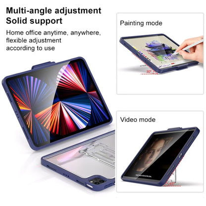 Mutural Transparent Holder Tablet Case For iPad 10.2 2021 / 2020 / 2019 / 10.5(Navy Blue) - iPad 10.2 Cases by Mutural | Online Shopping UK | buy2fix